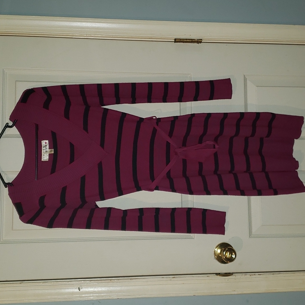 Long sleeve, V neck, ribbed dress
